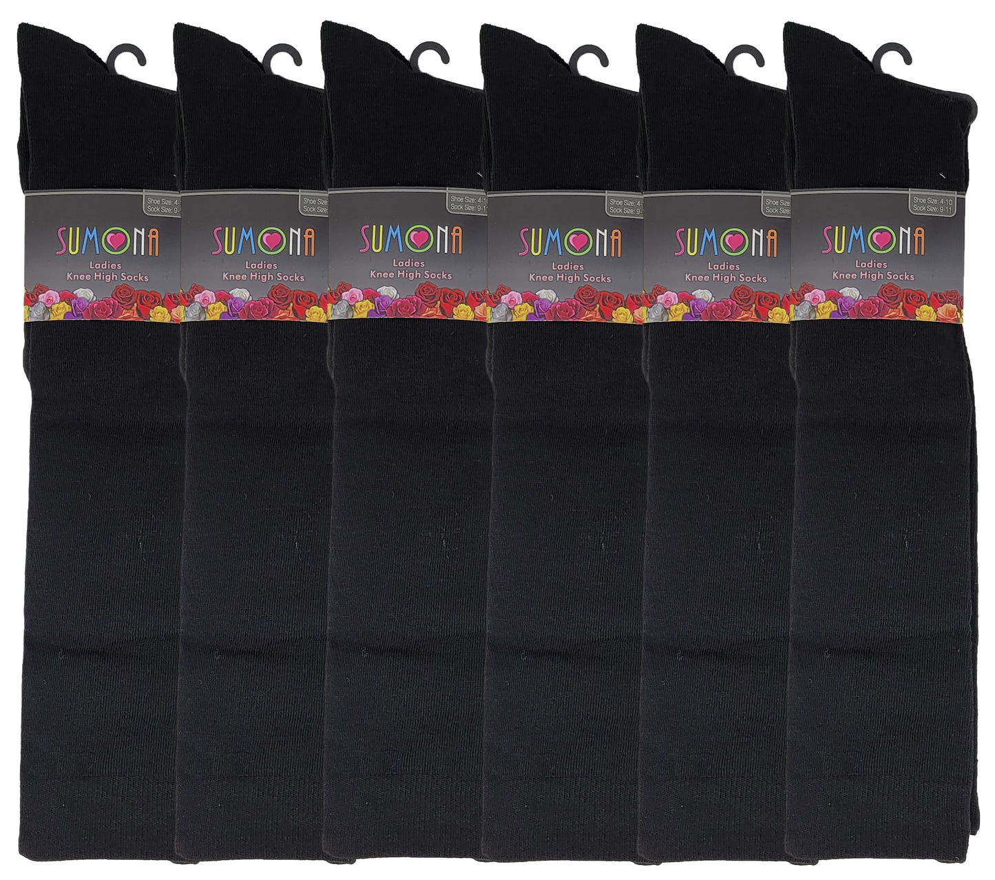 Women Basic Solid Black color Knee High Socks