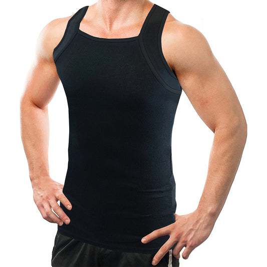 Black Square Neck Tank Top