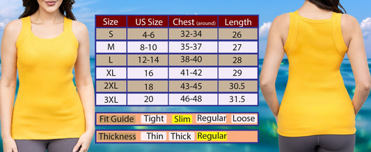 Women's Tank Top Size Chart
