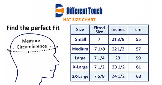 Different Touch Hat Size Chart for Fedora, Cowboy, Top Hat, and Derby Hat styles
