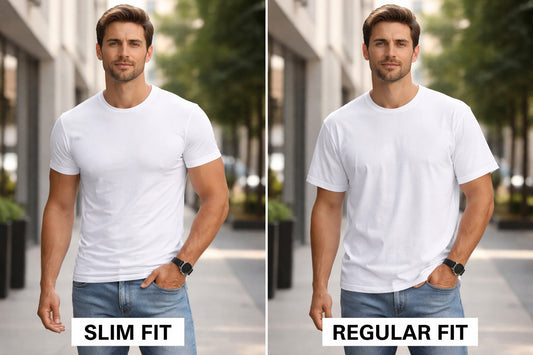 slim fit vs regular fit t shirt comparison men white t shirt fit difference