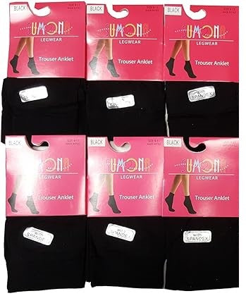Ankle Compression Socks for Women | Plain Basic Colors | Dr. Motion (6 Pairs)