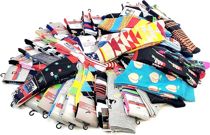 Bulk Wholesale Lot Dress Socks | Assorted Designs | Men (50 Pairs)