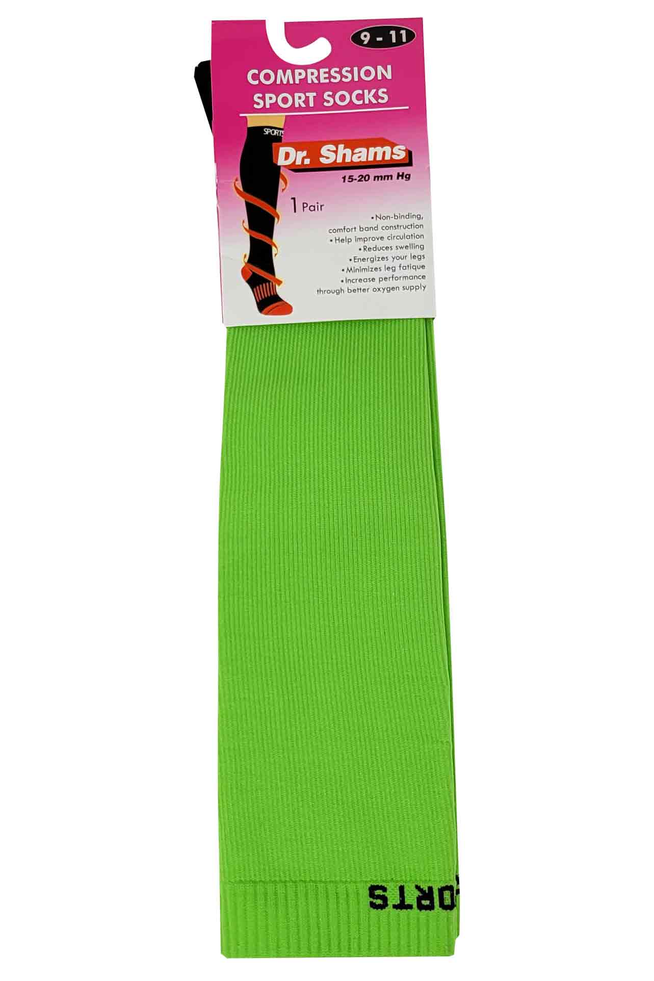 Knee-High Compression Socks | Solid Colors Nylon Sports | Unisex (1 Pair)