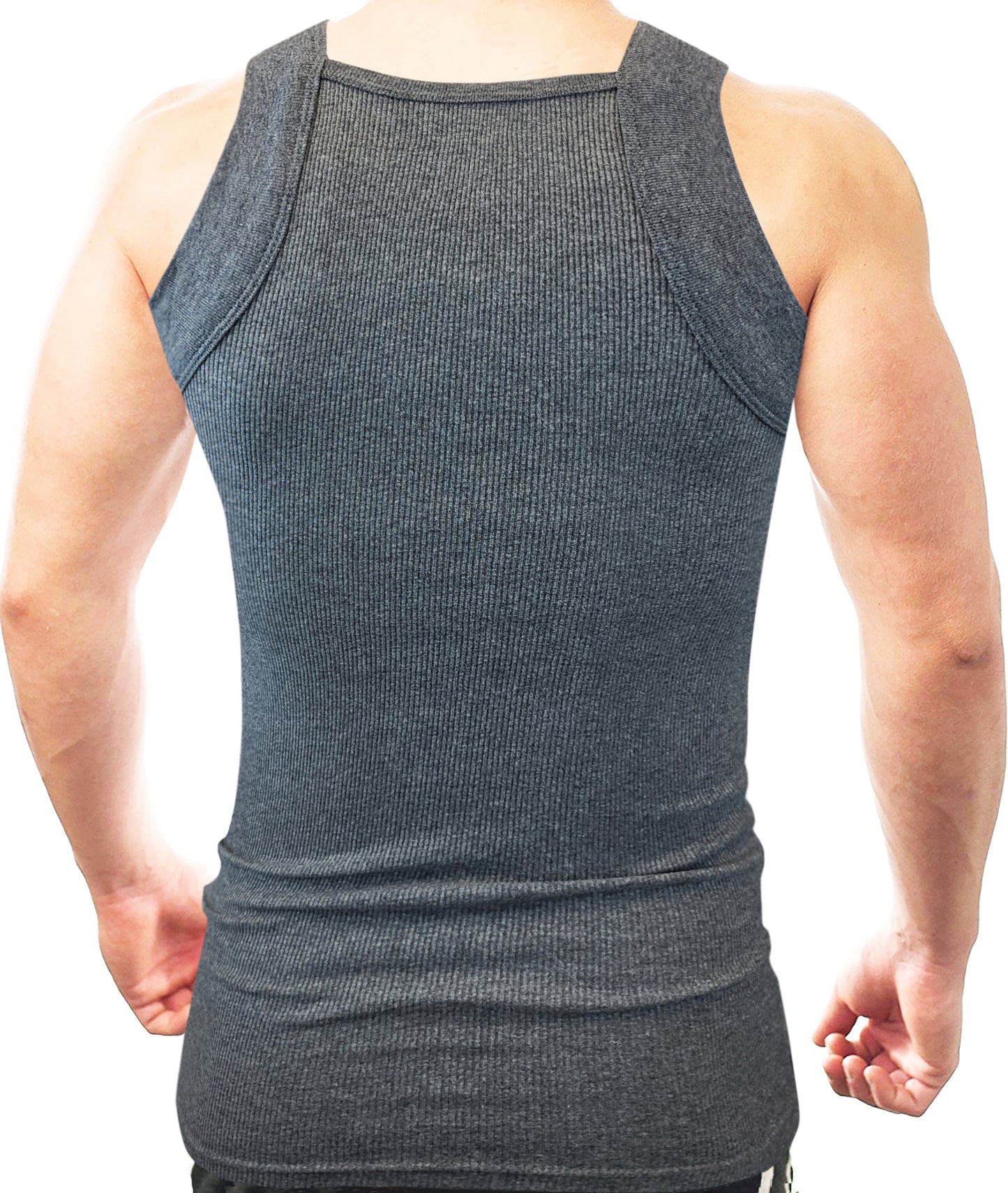 Square Cut G-unit Tank Top| Muscle Rib Basic Color A-Shirts | Men's