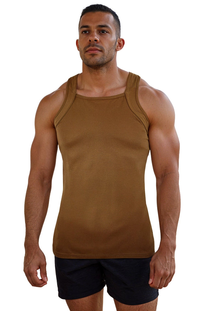 G Unit Square Cut Tank Top Brown