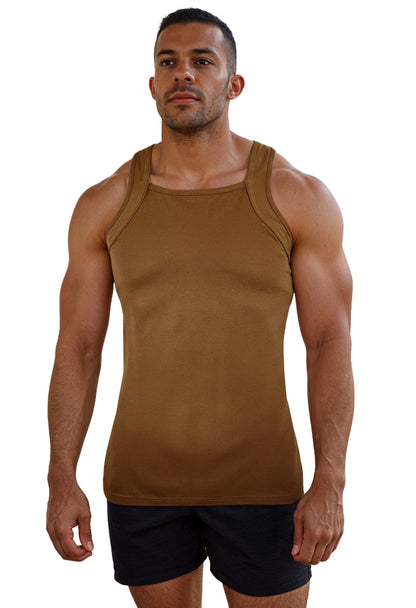 G Unit Square Cut Tank Top Brown