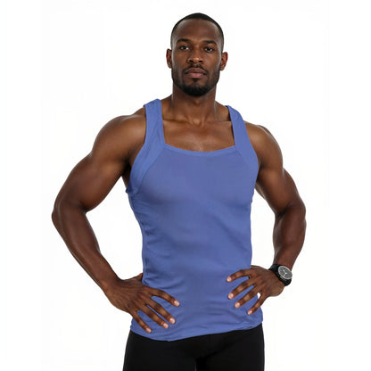 Square Cut G-unit Tank Top| Muscle Rib Basic Color A-Shirts | Men's