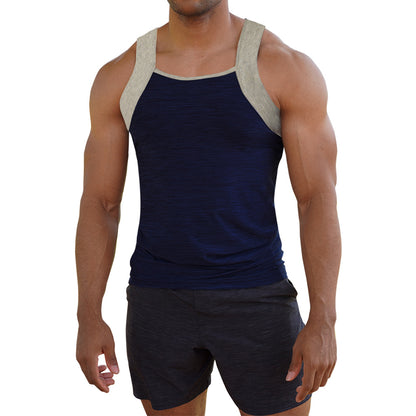 Navy Square Cut G-unit Style Tank Top for Men