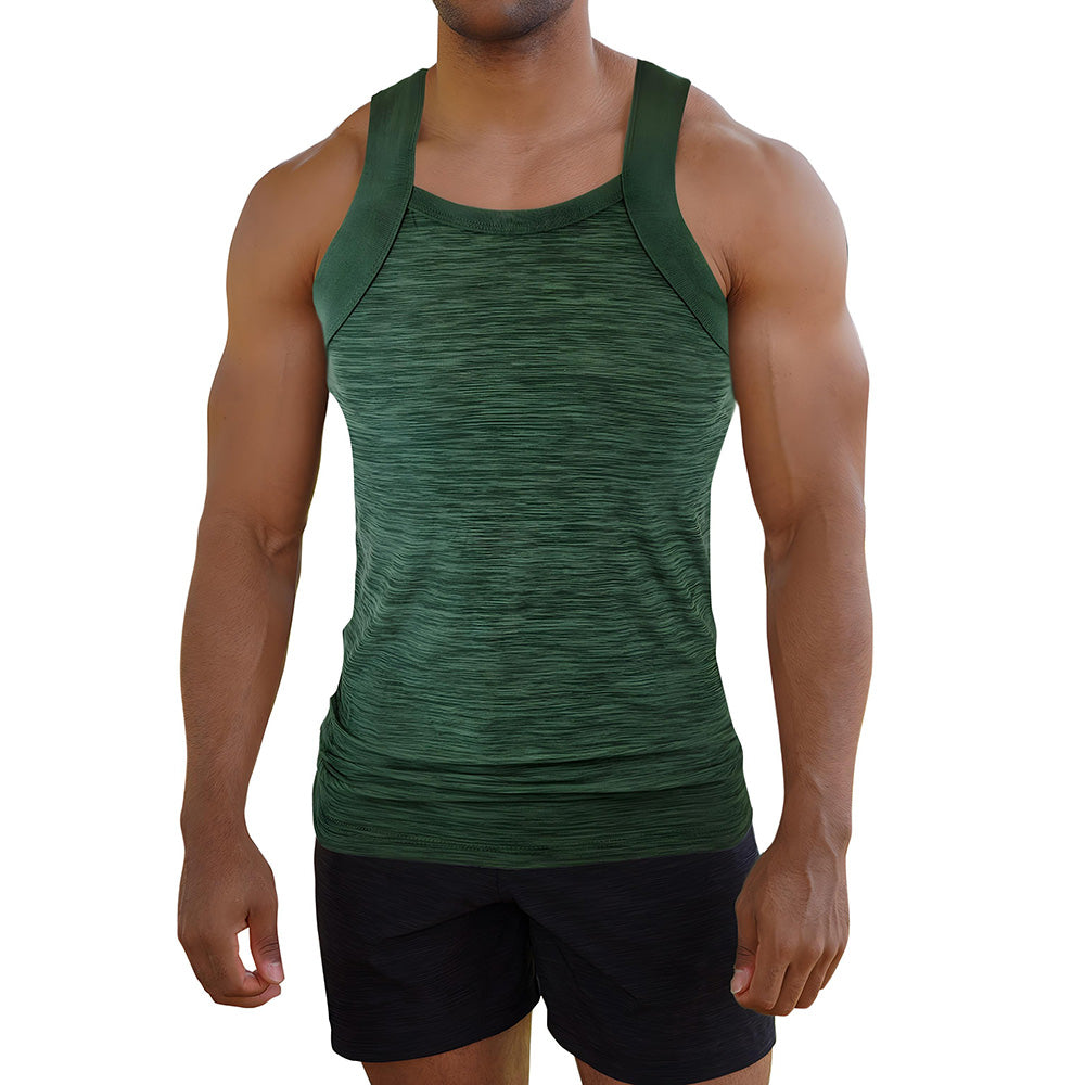 Olive Green Square Cut G-unit Style Tank Top