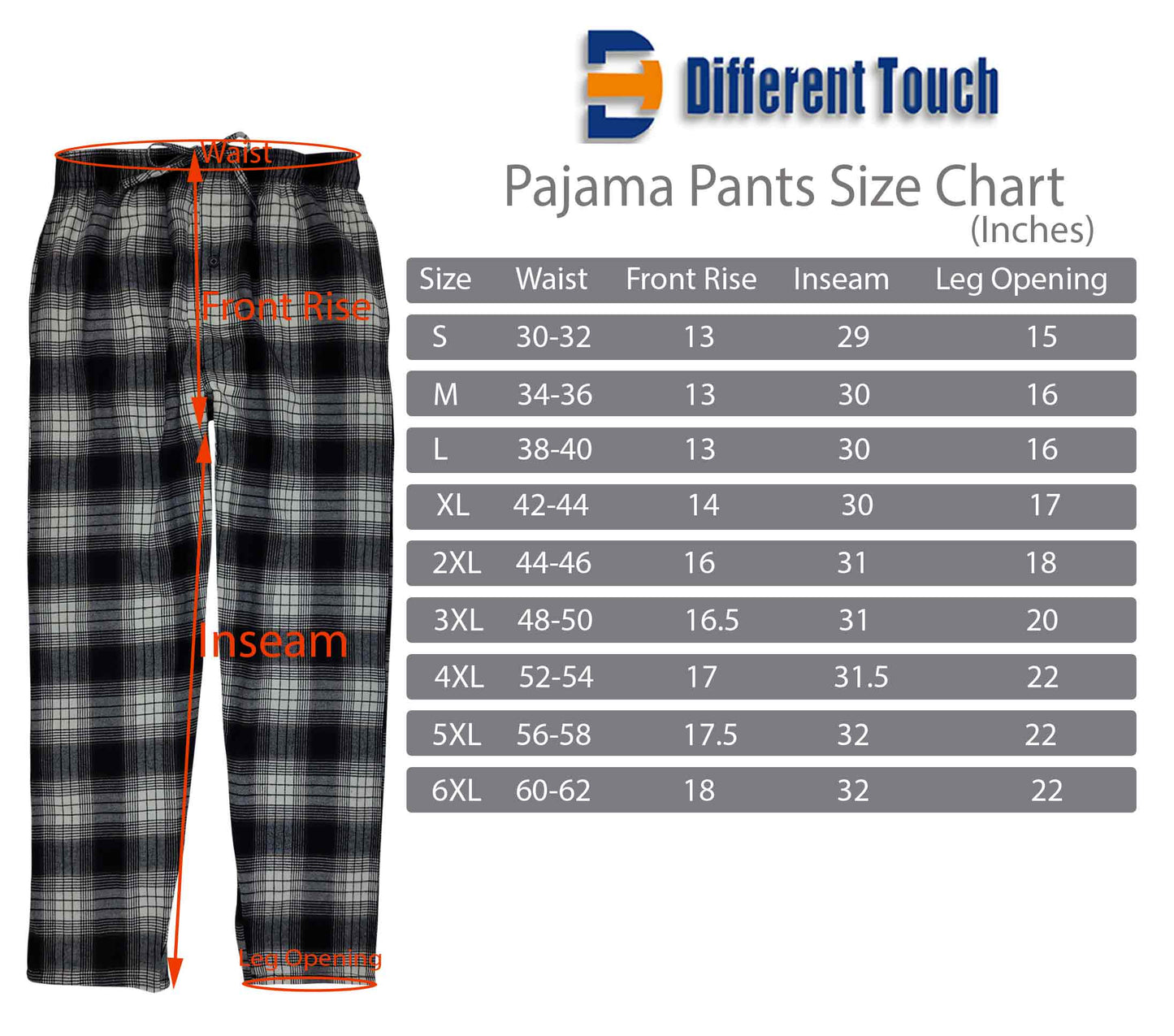 Cotton Lounge Pajama Pants for Men | Plaid S-6XL | Different Touch