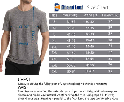 Different Touch Short-Sleeve-T-Shirts-SIZE-CHART