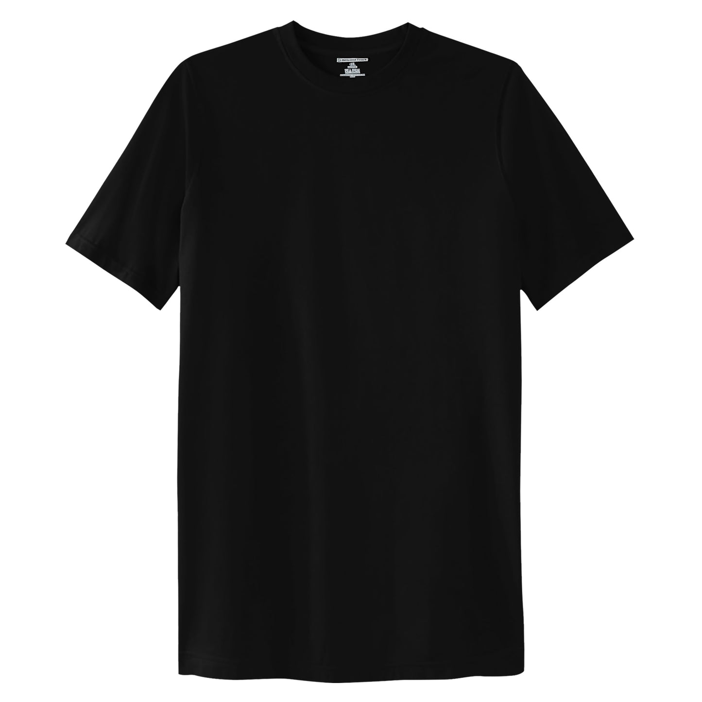 Different Touch Big & Tall cotton crew neck Black T-Shirts