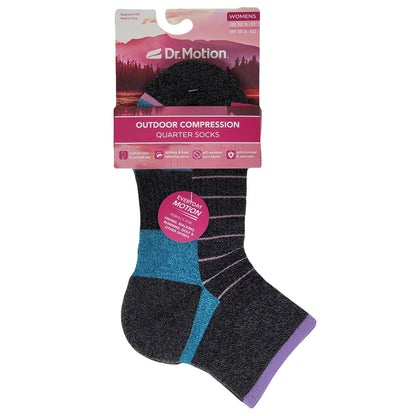 Quarter Compression Socks | Dr Motion | Blocks and Stripes (1 Pack)
