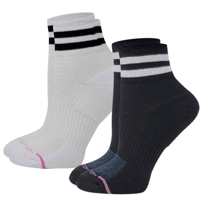Quarter Compression Socks | Dr Motion Half-Cushion | Varsity Strype (2 Pack)