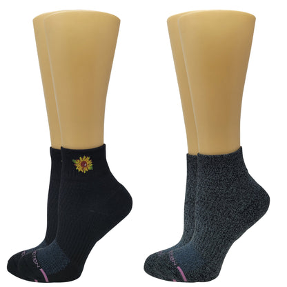 Quarter Compression Socks | Sunflower| Dr. Motion (2 Pack)