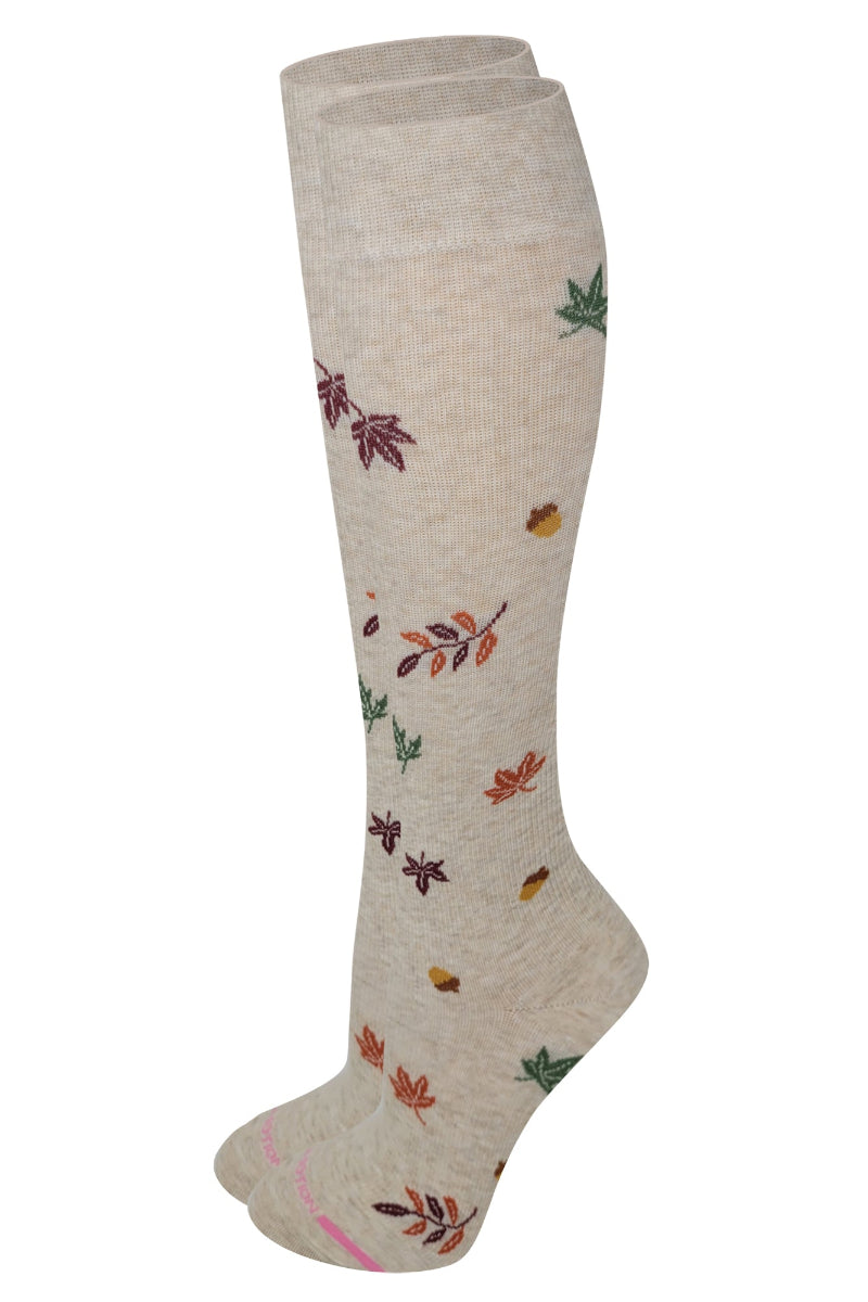 Dr. Motion women's compression knee high socks fall foliage breathable cotton blend
