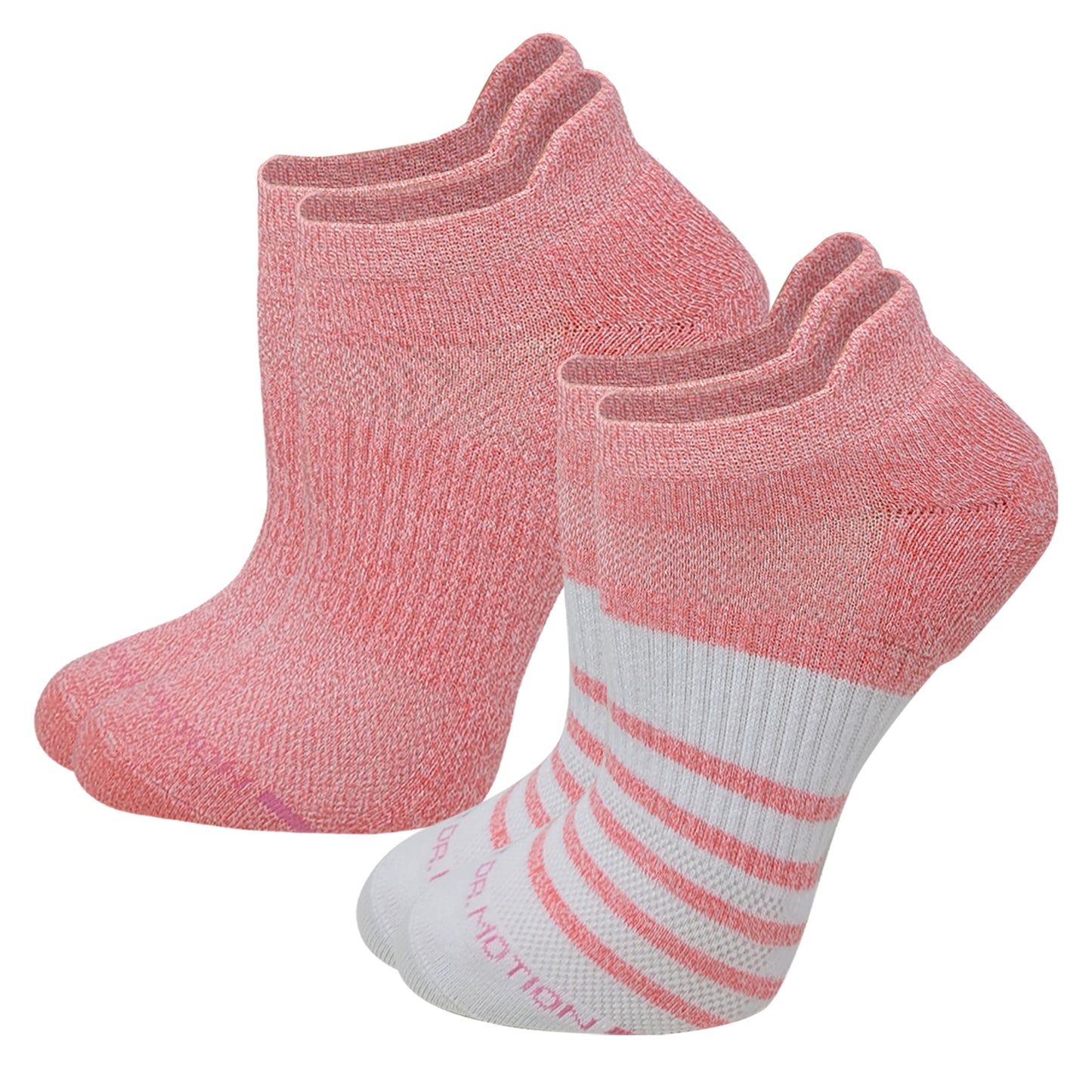 Ankle Compression Socks | Dr Motion Socks | Contrast Stripes (2 Pack)