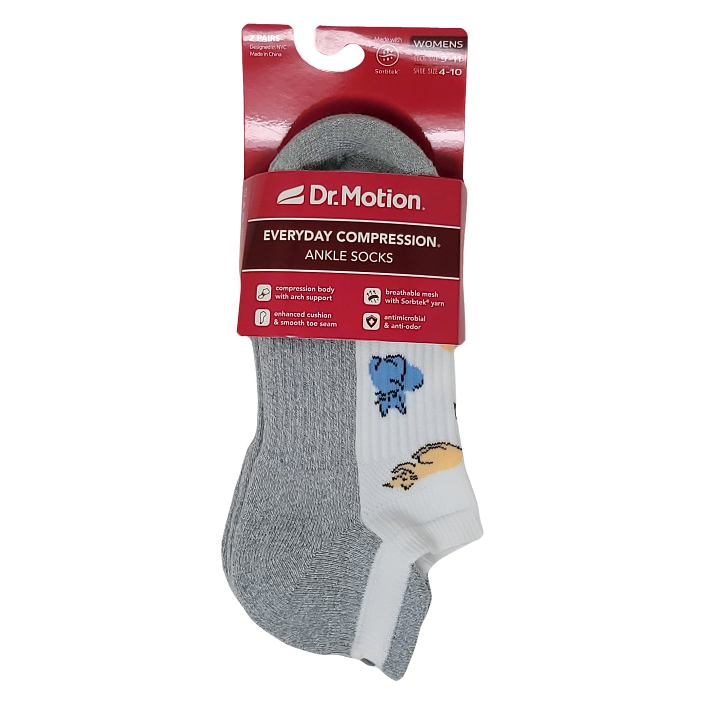 Ankle Compression Socks for women |Cats| Dr. Motion (2 Pack)