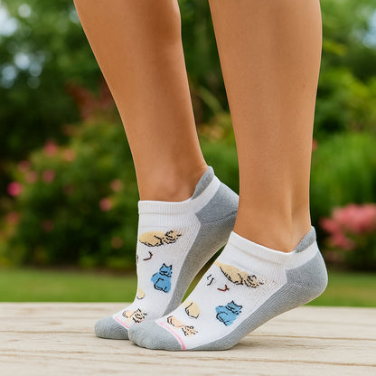 Ankle Compression Socks for women |Cats| Dr. Motion (2 Pack)