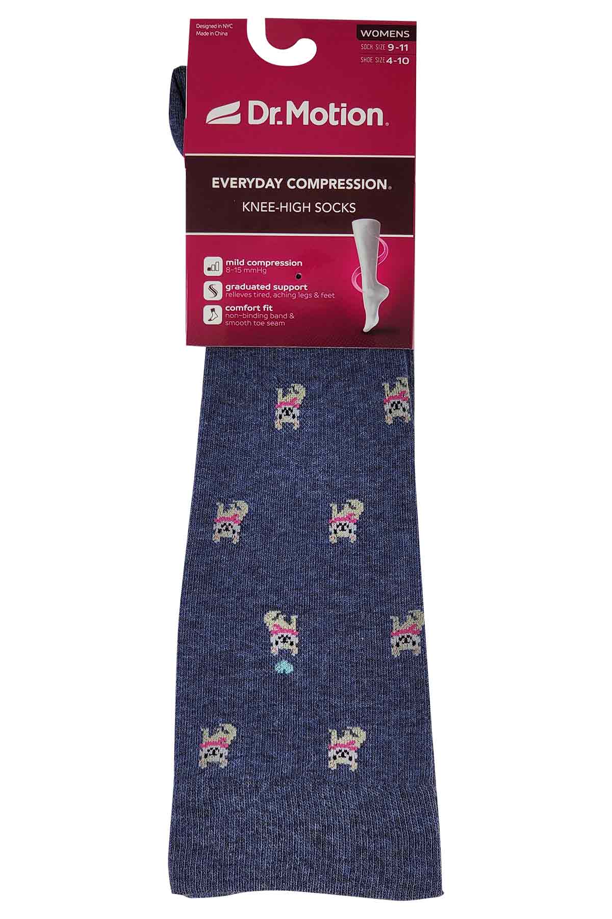 Knee High Compression Socks | Puppy Design | Women's (1 Pair)