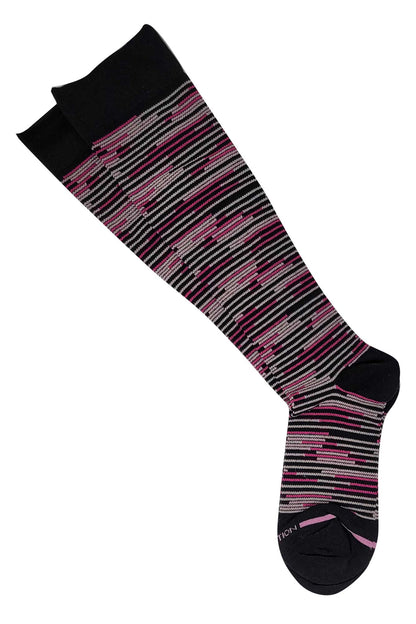 Knee High Compression Socks | Colorful Stripes Design | Women's (1 Pair)
