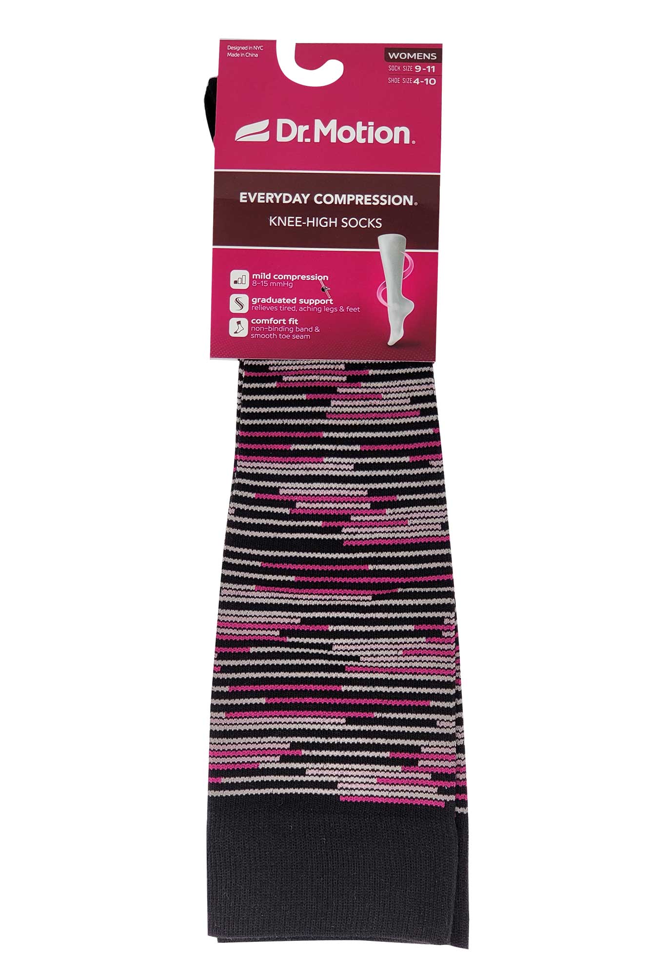 Knee High Compression Socks | Colorful Stripes Design | Women's (1 Pair)