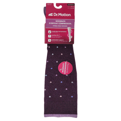 Dr. Motion compression sock with packaging on a white background