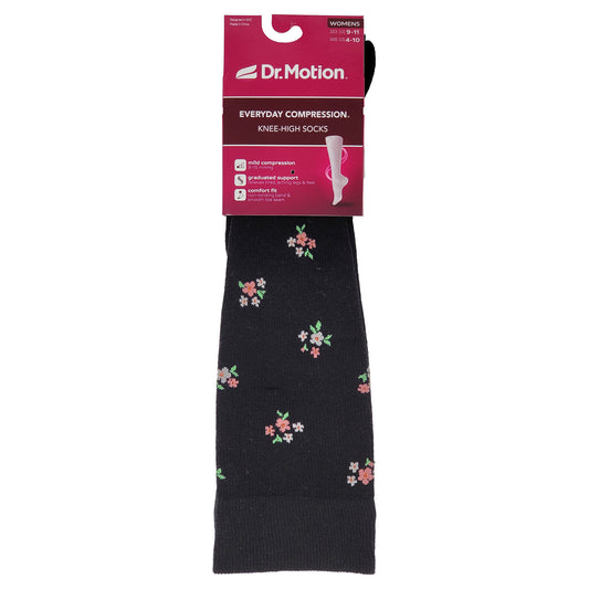 Knee High Compression Socks | Flowers | Women's (1 Pair)