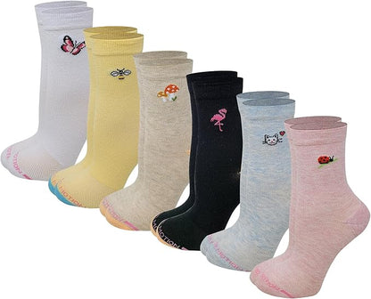 Mid-Crew Compression Socks | Assorted Black Half-Cushion | Dr Motion ( 6 Pairs )