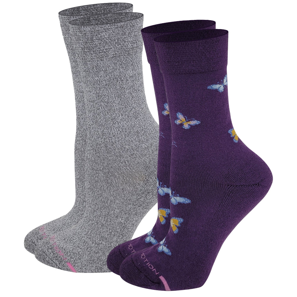 Women’s diabetic crew socks with smooth toe seam and cushioned sole