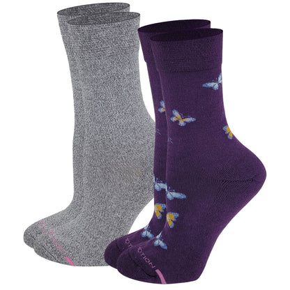 Women’s diabetic crew socks with smooth toe seam and cushioned sole