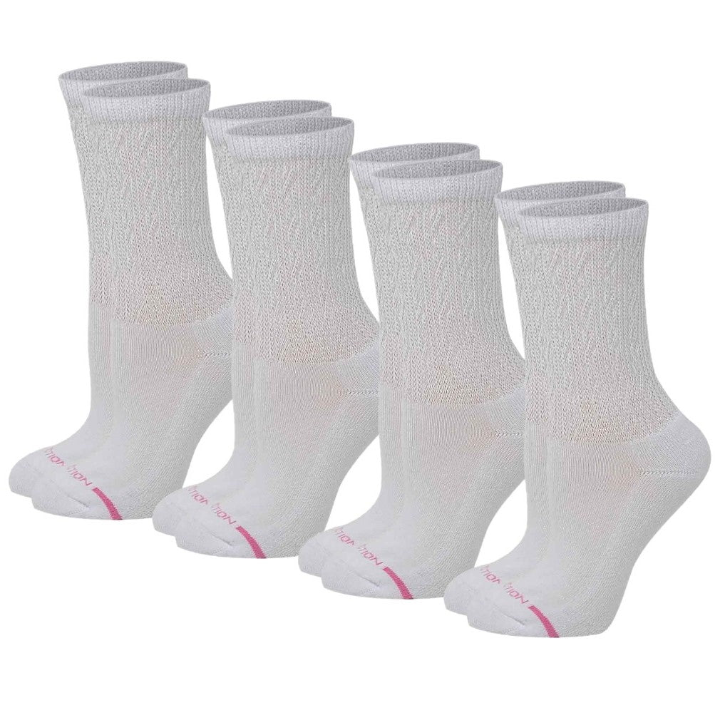 Crew Diabetic Socks | Black White Half-Cushion | Dr Motion ( 4 Pack )