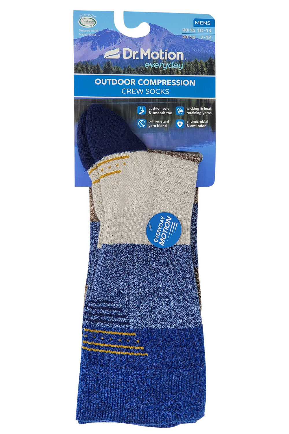 Dr. Motion compression socks with breathable mesh upper and TruDry yarn