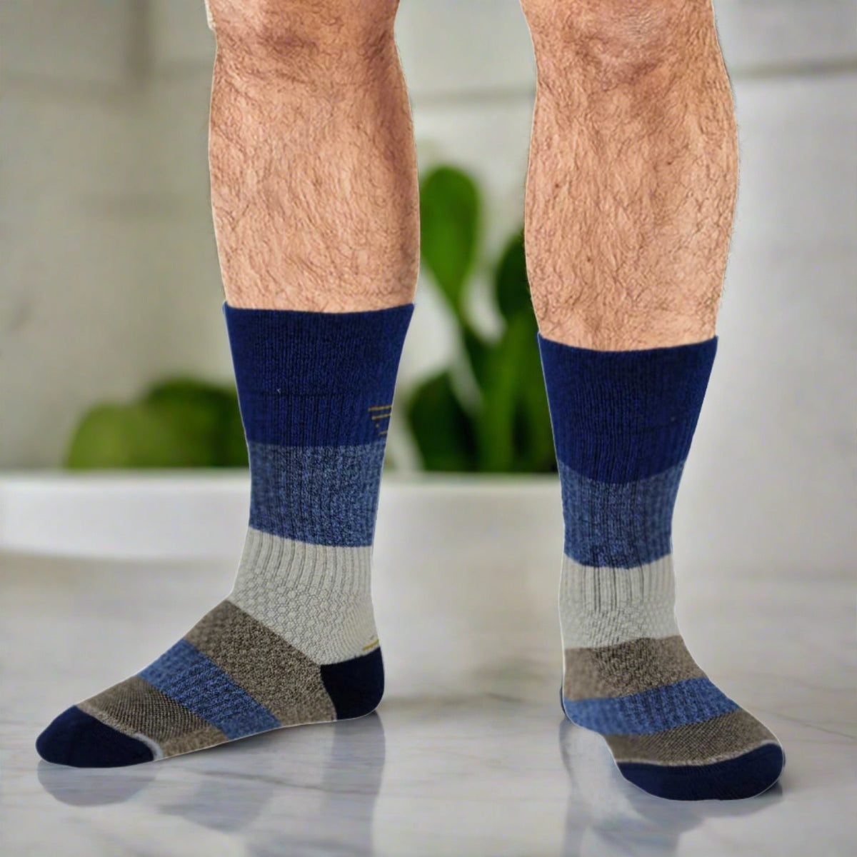 Men’s compression socks worn with sneakers for all-day comfort