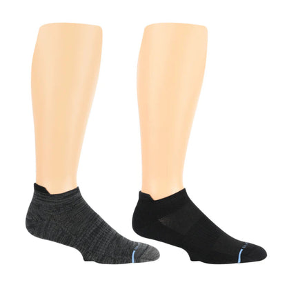 Ankle compression socks for men by Dr. Motion featuring Free Feed design with breathable mesh and arch support