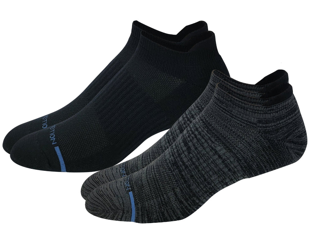 Man wearing Dr. Motion ankle compression socks during everyday walking for circulation support and comfort