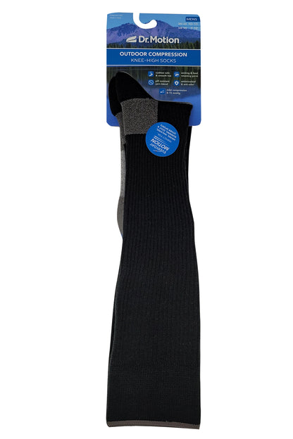 Outdoor Compression Knee-High Socks For Men | Dr Motion Socks |Color Block Cushion