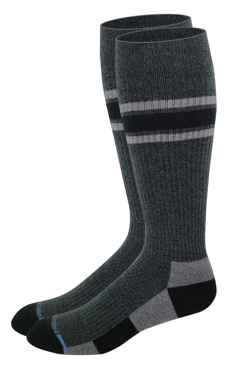 Men’s Dr. Motion compression socks charcoal color breathable knit fabric
