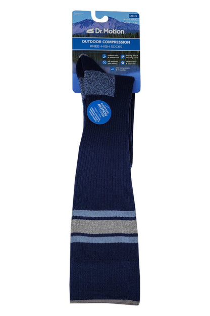 Charcoal Dr. Motion Man compression knee-high socks with reinforced heel and toe”