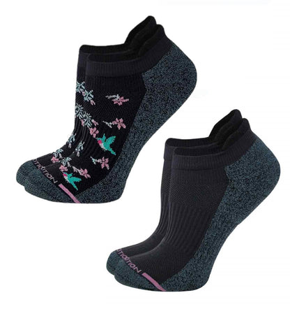 two pairs black ankle compression socks for woman