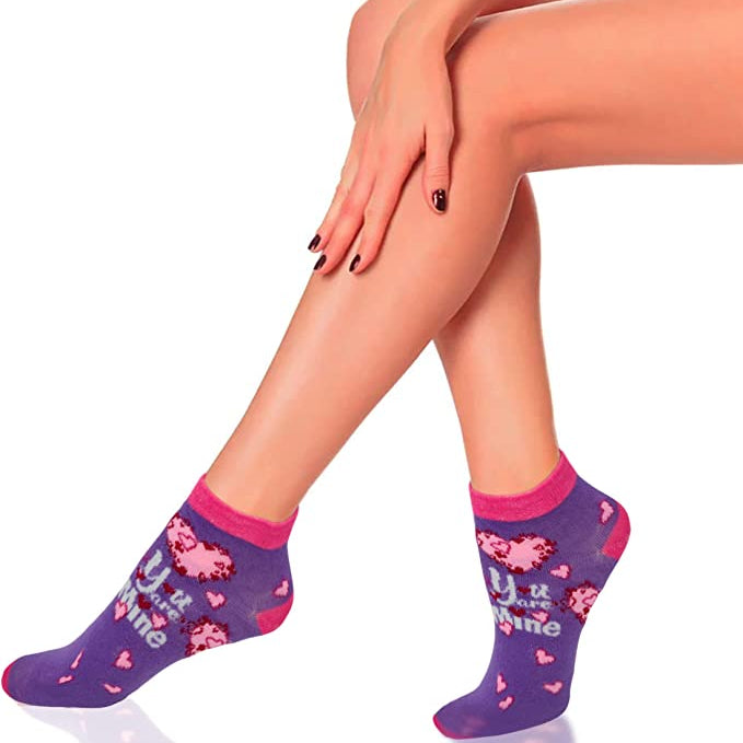 Women’s heart design anklet socks styled for casual fashion