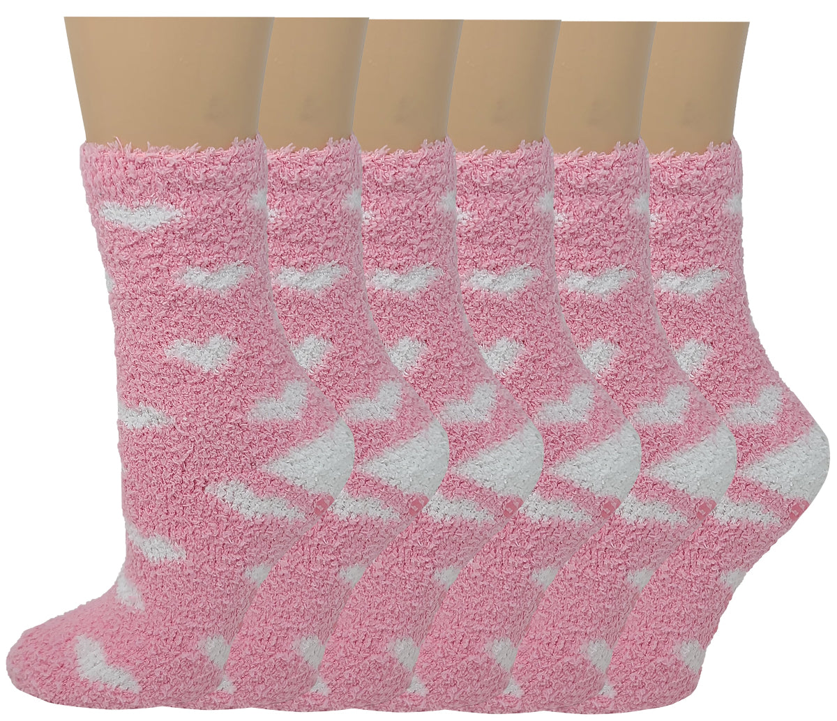 Six-pair pack of cozy hospital grip socks for everyday use