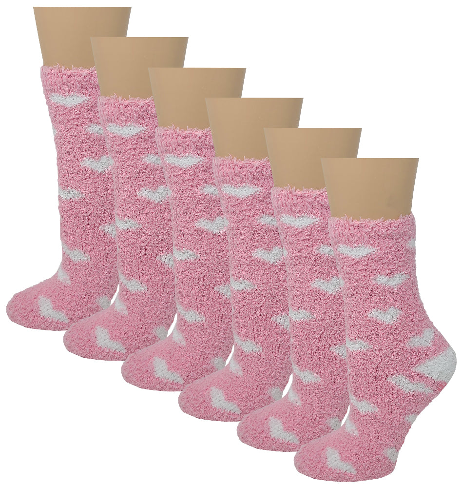 Bulk pack of non-slip fuzzy hospital socks for women