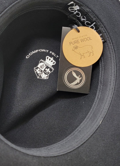 Wool Felt Derby Fedora Hat | Black | Epoch Men's