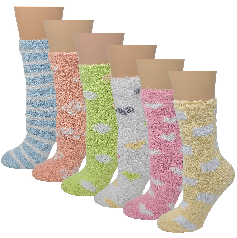 Women’s non-slip hospital slipper socks made with soft fuzzy fabric