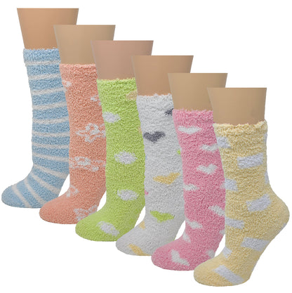 Women’s non-slip hospital slipper socks made with soft fuzzy fabric