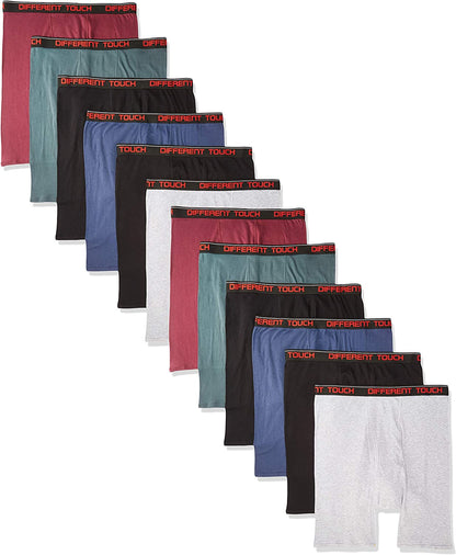 Men’s Big & Tall long leg boxer briefs assorted colors 12 pack