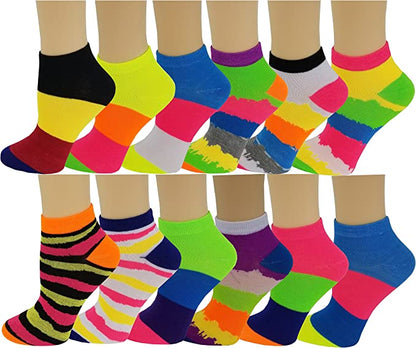 Women wearing colorful low cut ankle socks with sneakers for everyday comfort