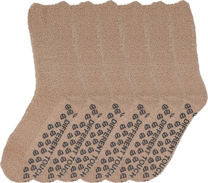 Six-pair set of unisex non-slip cozy slipper socks